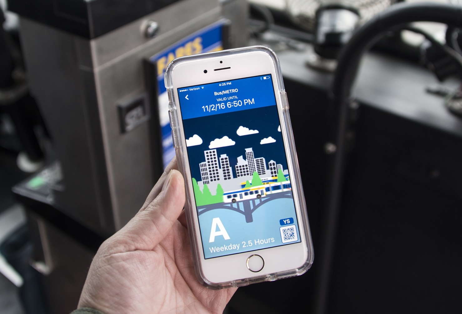 Metro Transit's app allows customers to buy fares in advance and display them on a mobile device. 