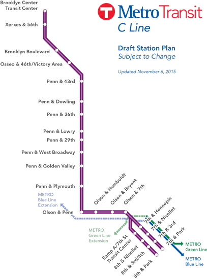 A draft station plan for the C Line.