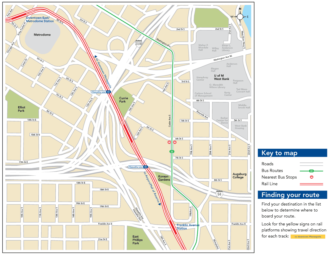 Cedar Riverside Station Map