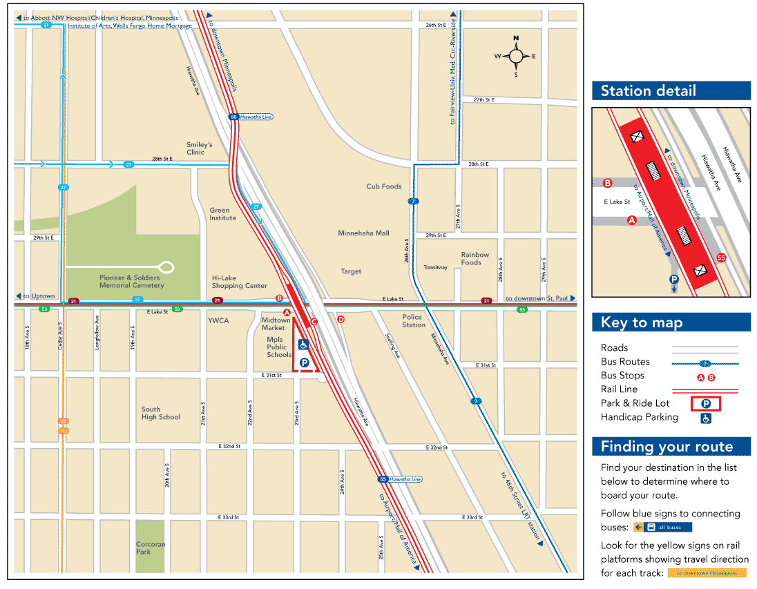 Lake Street - Midtown Station Map
