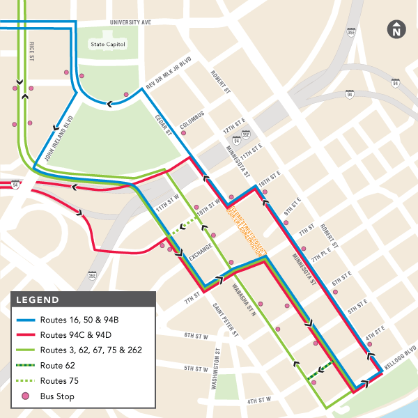 Downtown St. Paul Detours