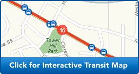Interactive map with active bus stops Interactive map