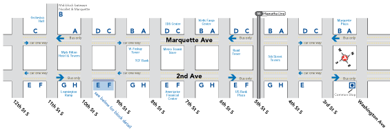 Marquette and 2nd Avenue map