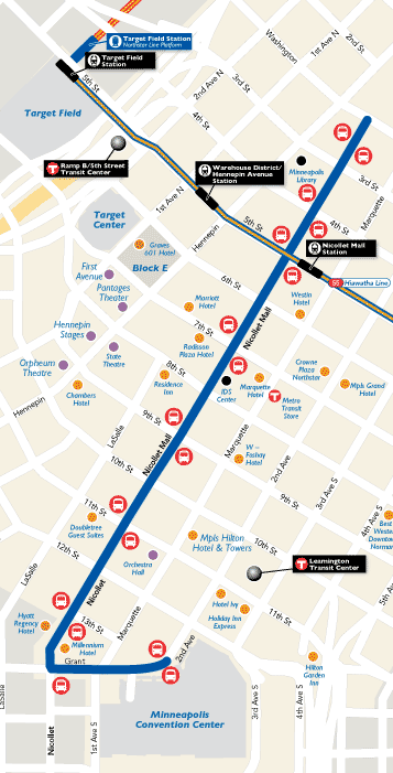 Nicollet Mall Free Ride Map