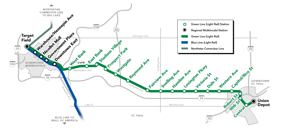 Green Line map