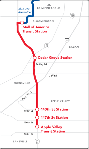 Map of METRO Red Line