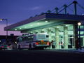 Bus station at night