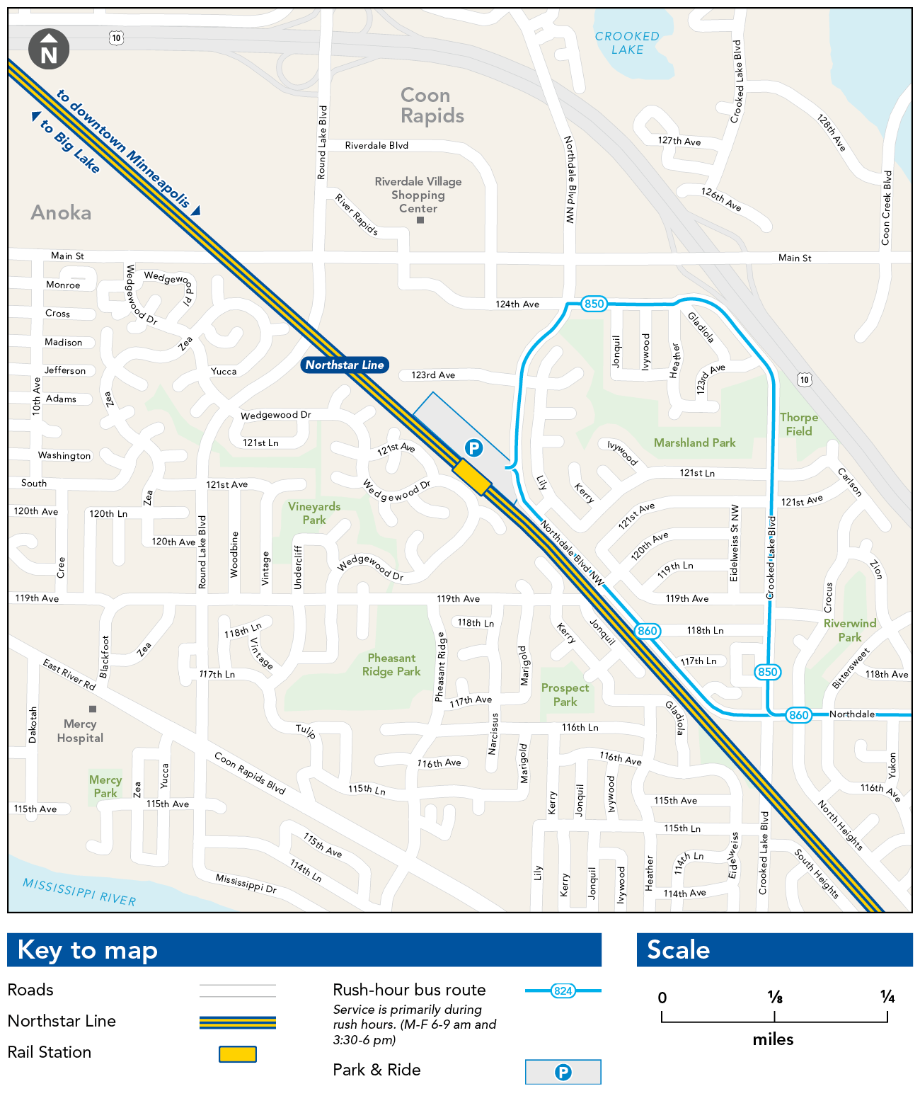 Coon Rapids-Riverdale Station Map