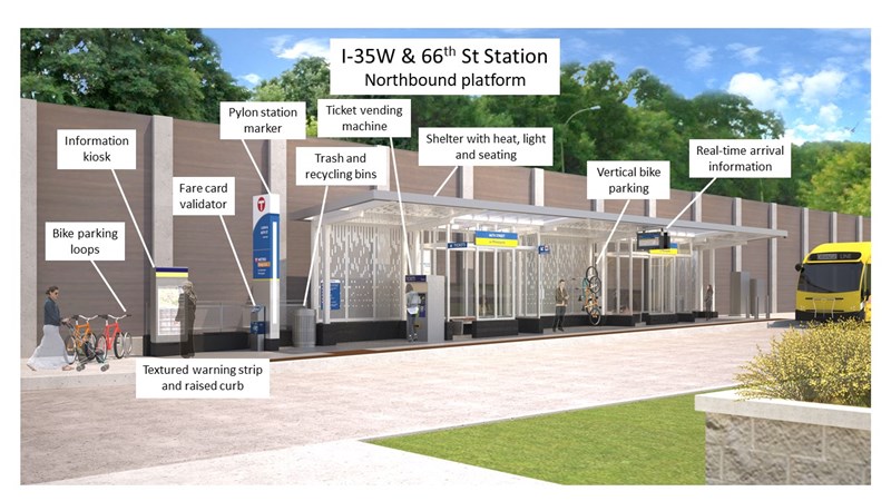 66th Street Station - Northbound - Rendering