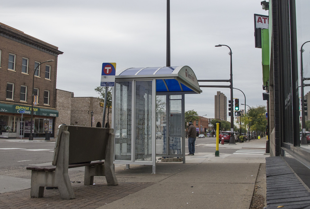 Standard Metro Transit bus shelter