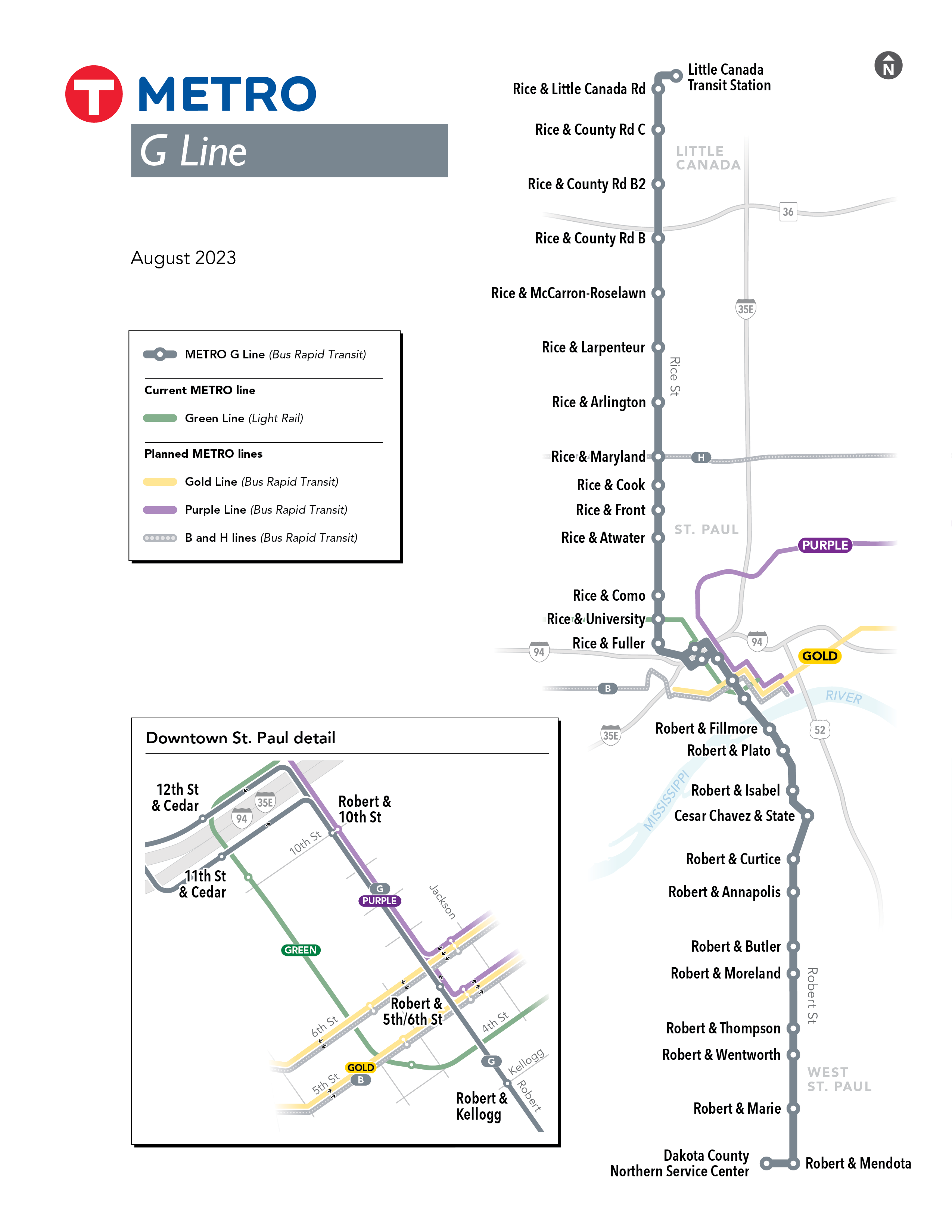 Map of the G Line Corridor