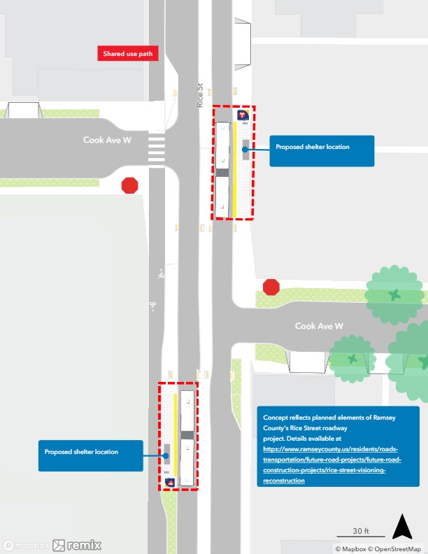 Image of proposed condition at Rice & Cook Station 