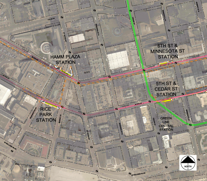 Rice Park and Hamm Plaza stations image