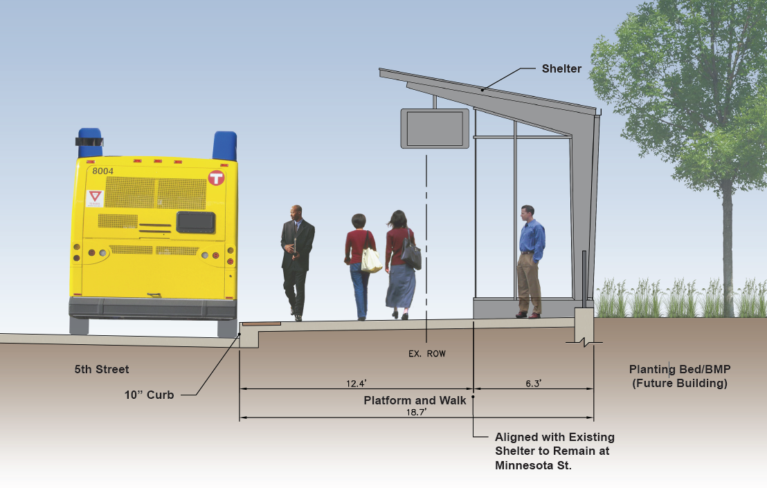 5th St. Robert Station Cross Section East