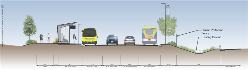 Greenway Ave Cross Section A