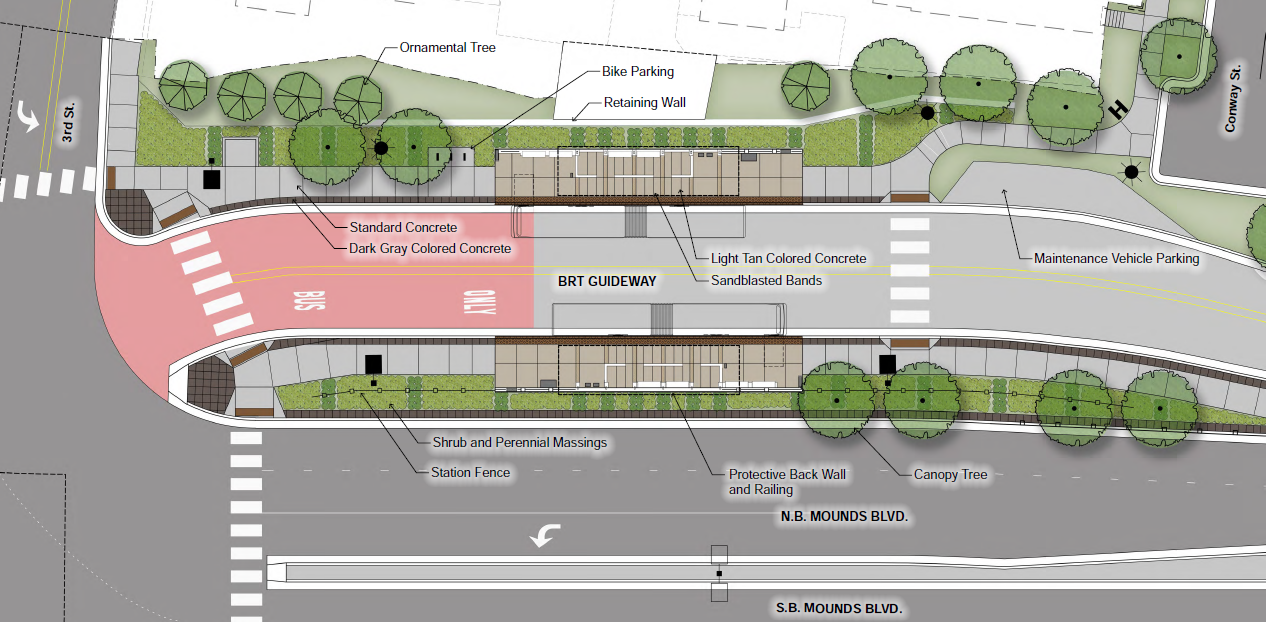 Mounds Boulevard Station Site Plan Zoomed In