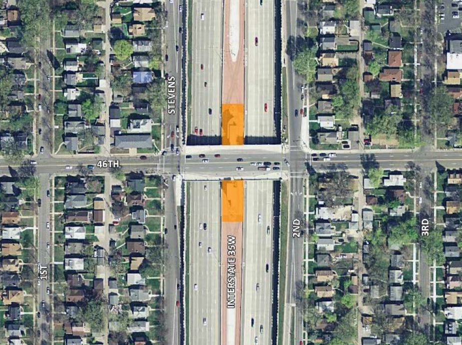 Station location for I-35w 46th Street Station