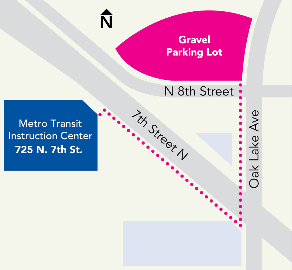 Location of gravel parking lot.