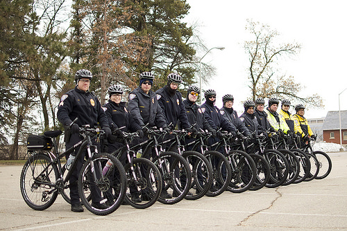 Click to view high resolution image of the Metro Transit Bike Unit on Flickr (new window). Metro Transit Police bike unit.