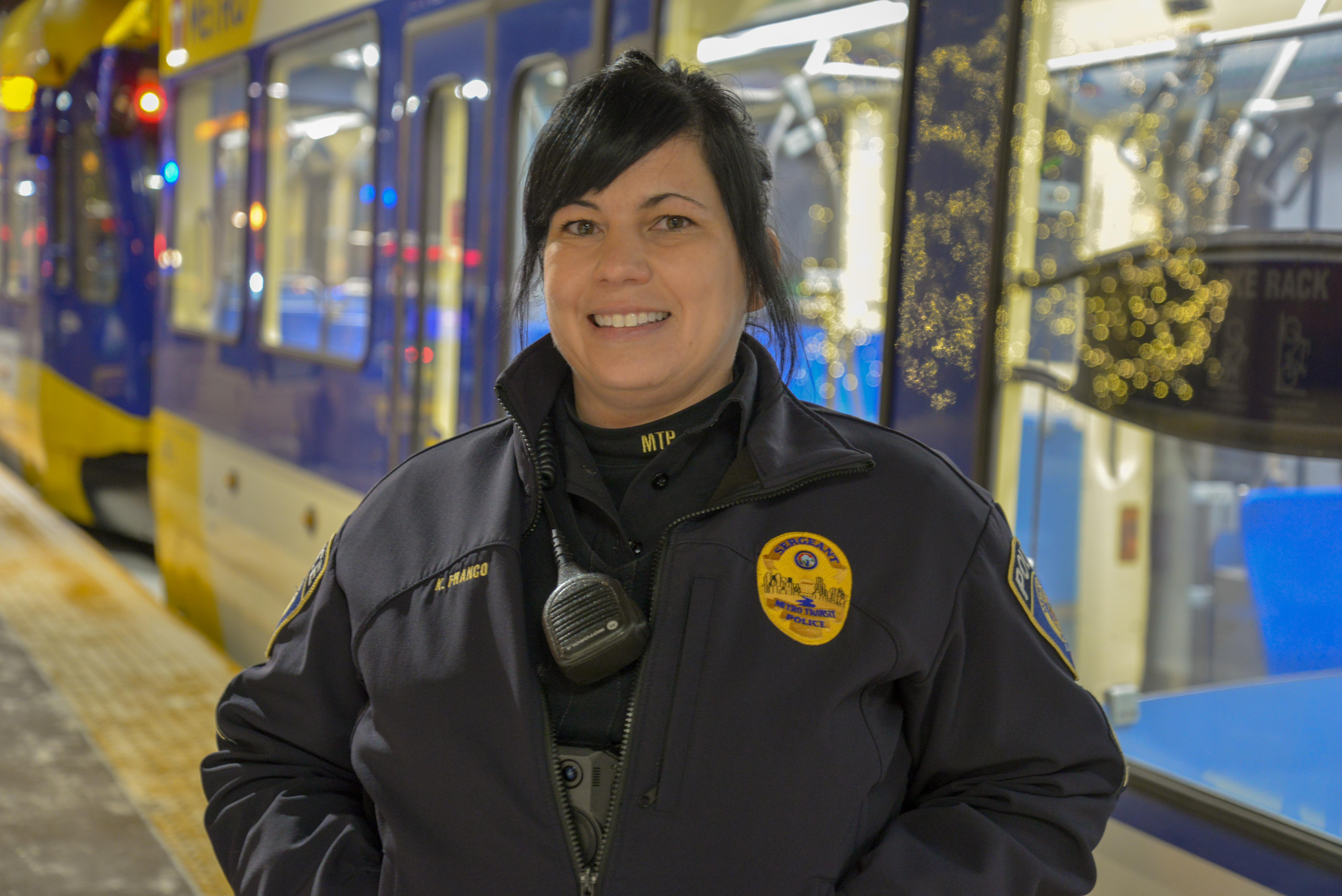 Sgt. Kelly Franco at Union Depot Station. 