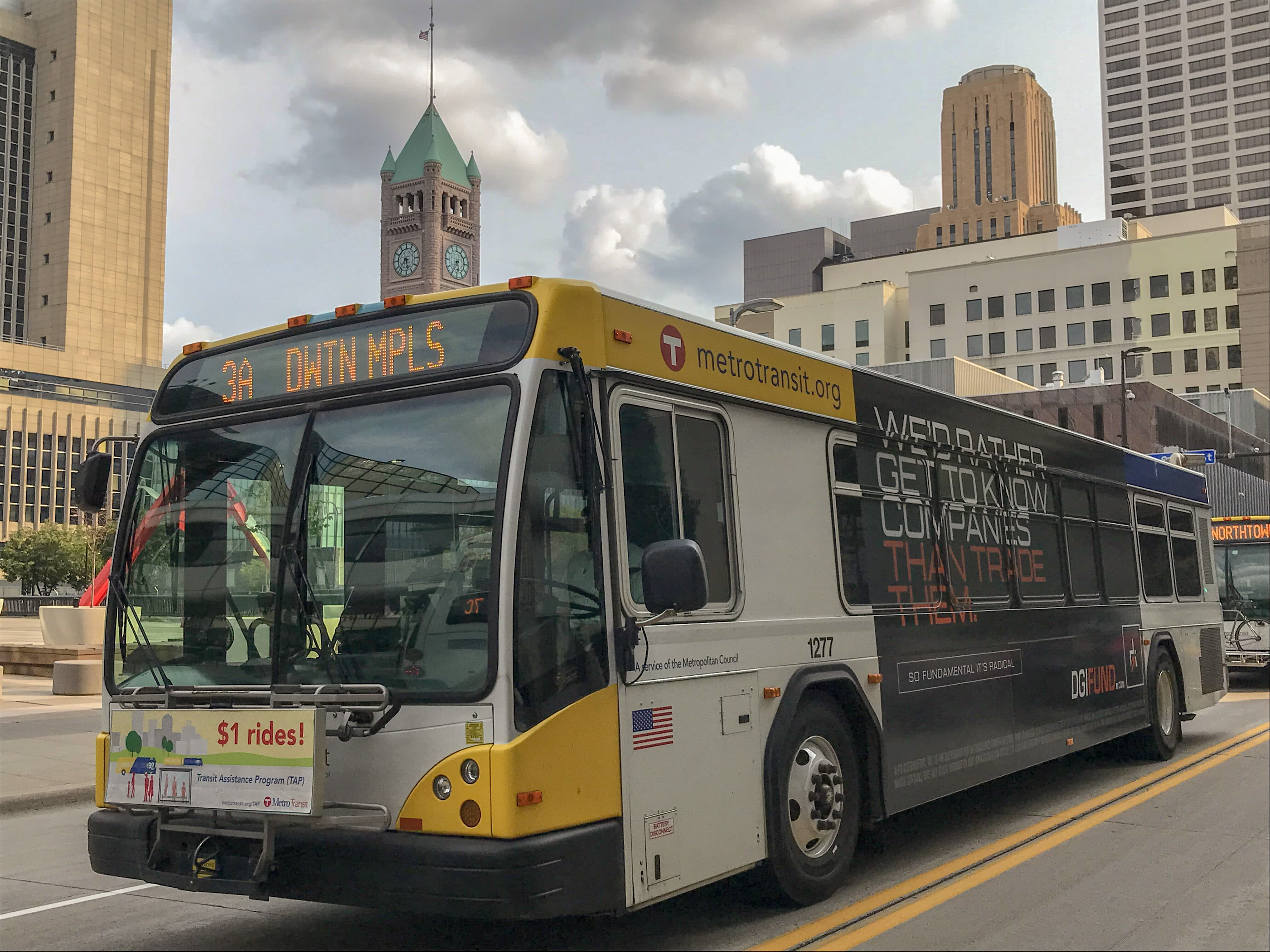 Route 3 in downtown Minneapolis.