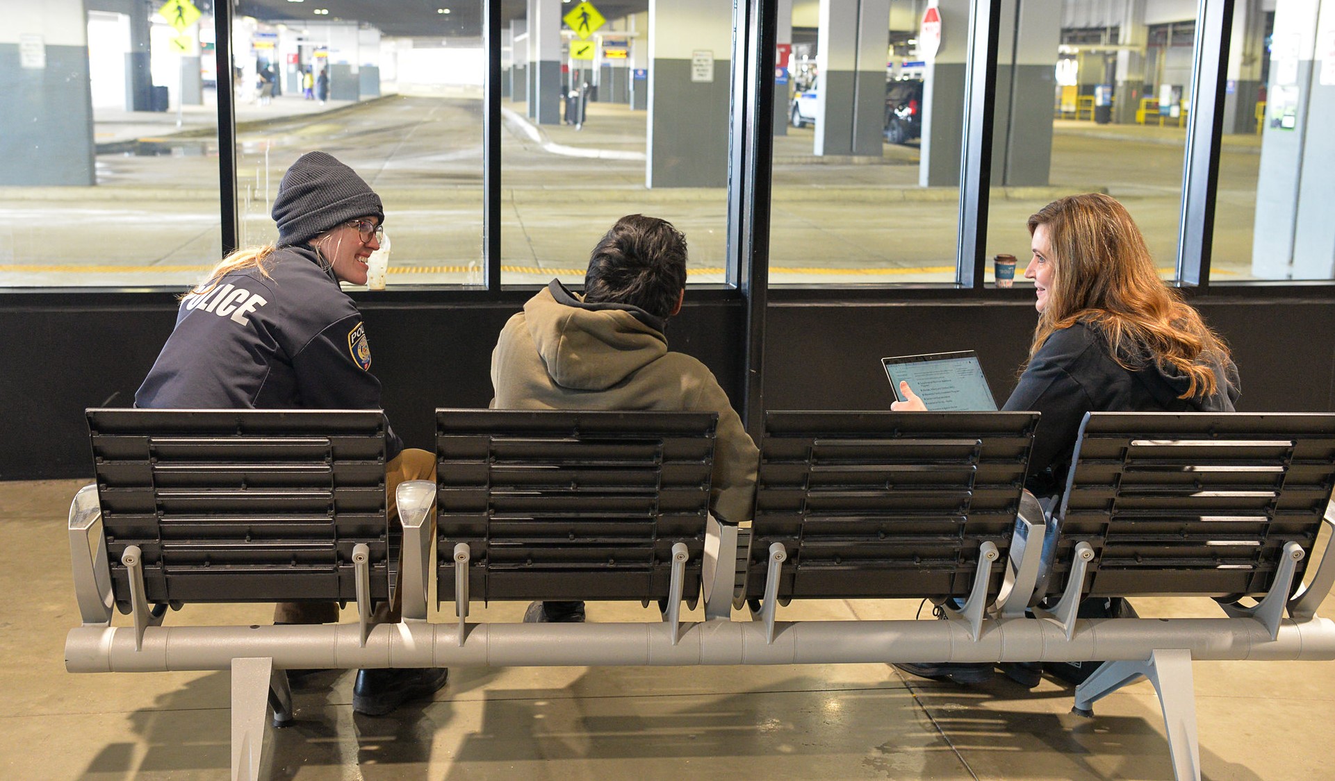 Police officers and partners begin the Transit Service Intervention Project