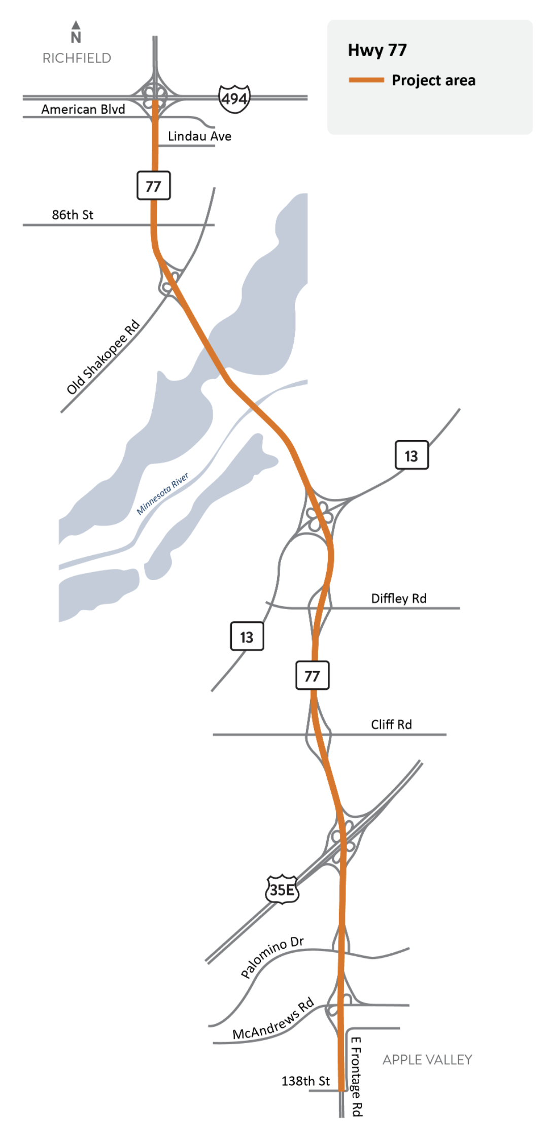 Hwy 77 / Cedar Avenue Avenue construction projects