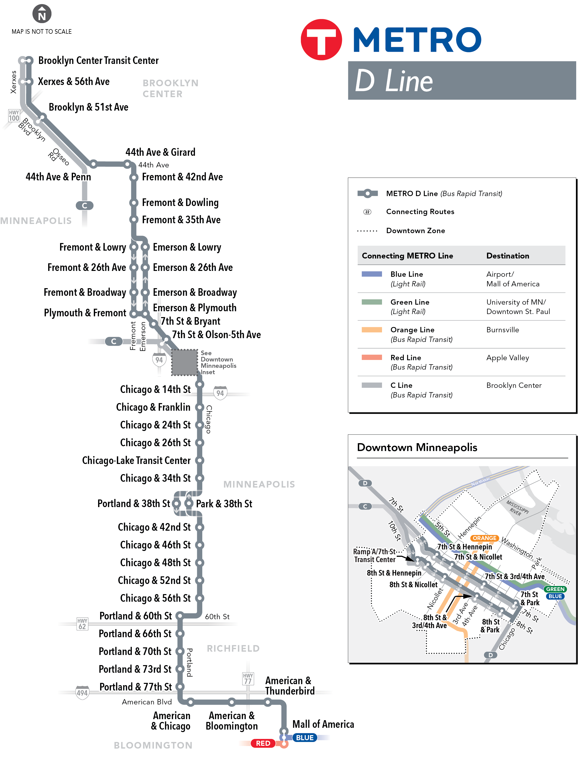 Map of the D Line route