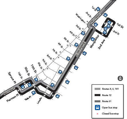 Map of Hennepin and Nicollet Avenues