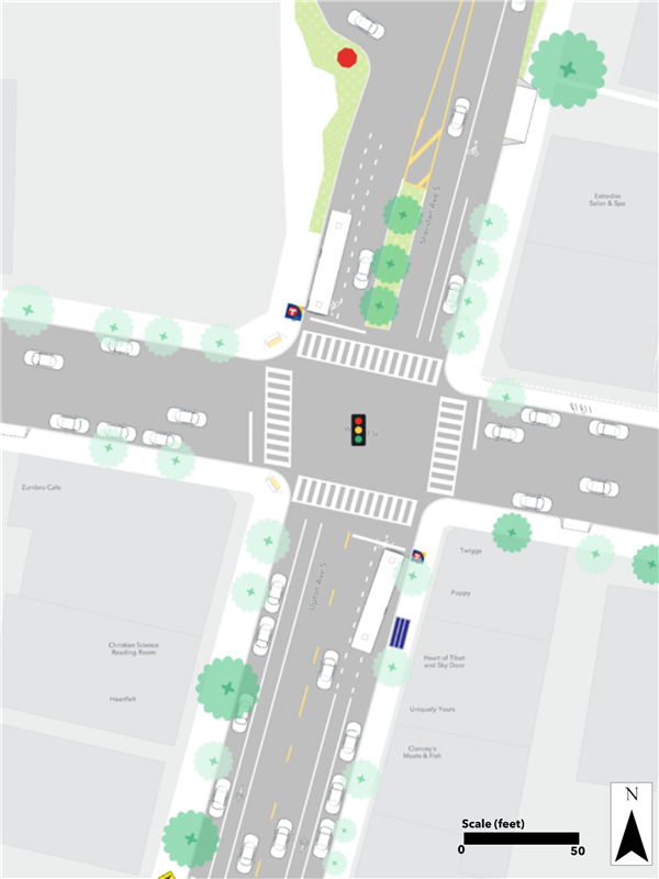 Existing condition at the Upton & 43rd Street area.