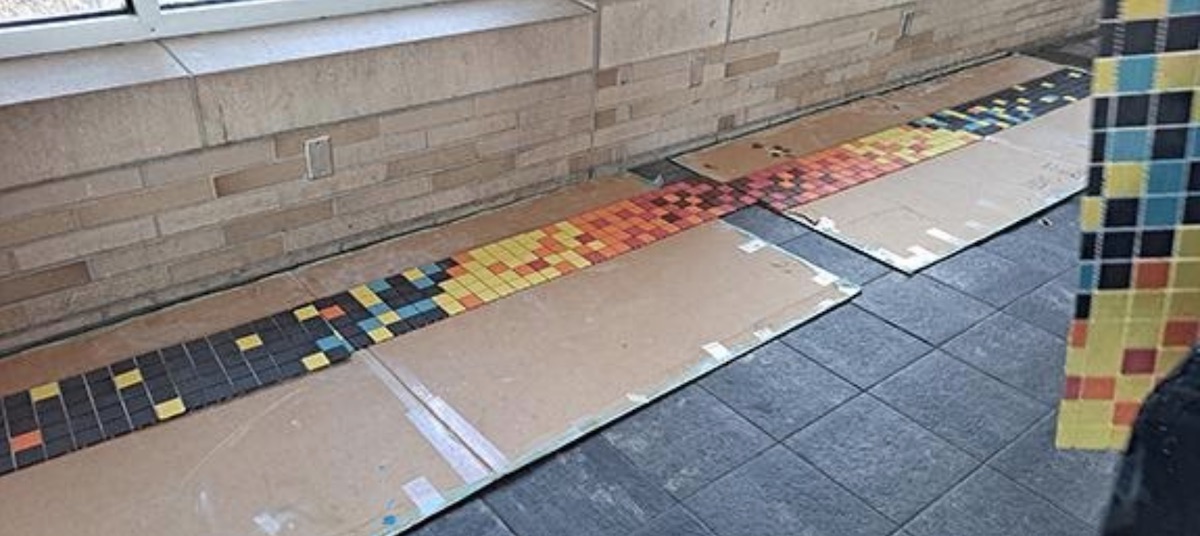 These windowsills in the Uptown Transit Center receive a lot of wear and tear from people sitting on them while waiting for the bus.