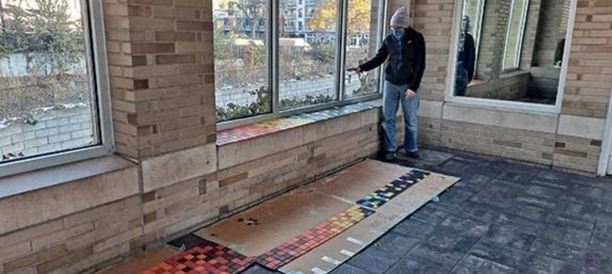 These windowsills in the Uptown Transit Center receive a lot of wear and tear from people sitting on them while waiting for the bus.