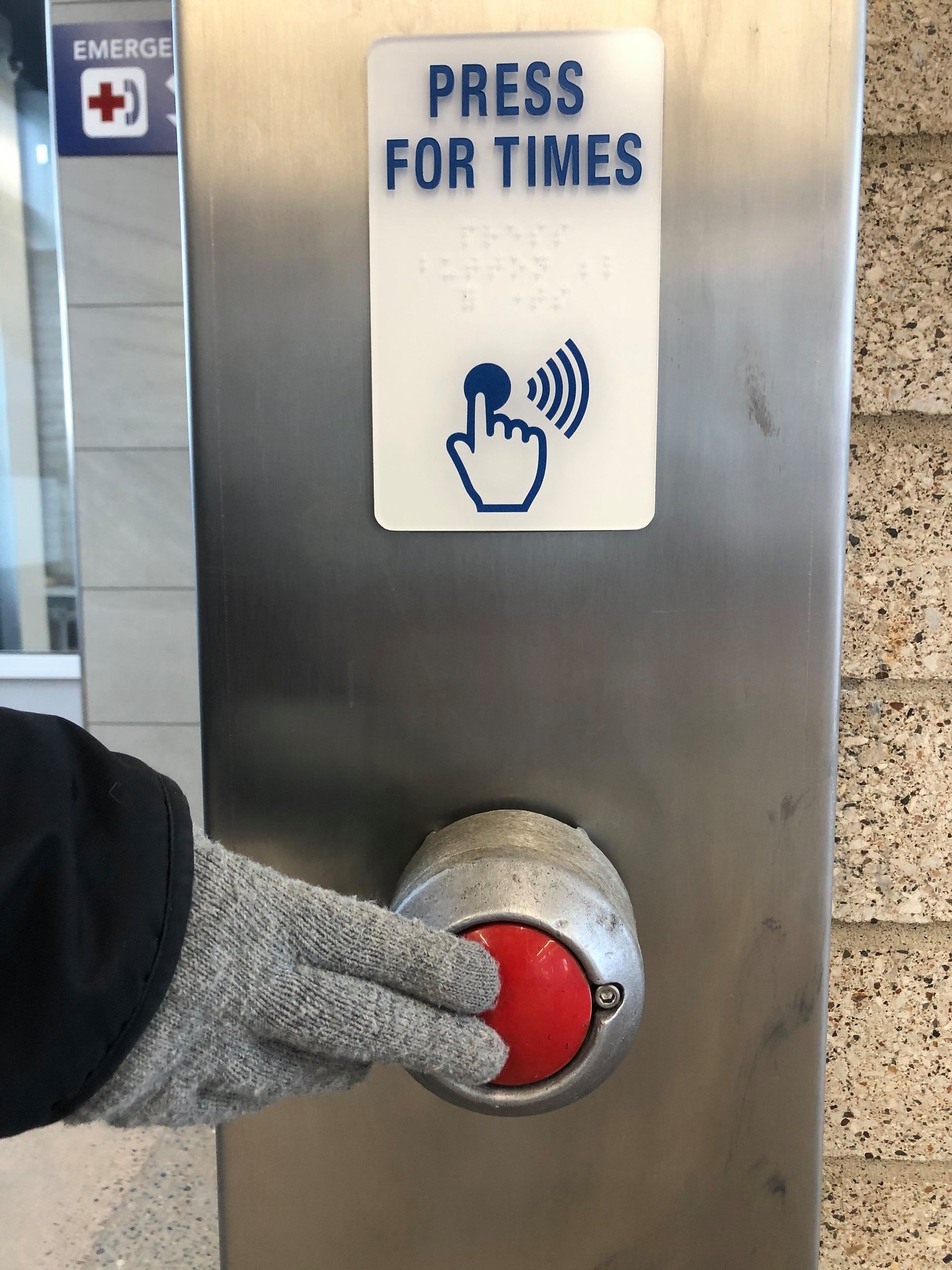Audio times are available by push-button at Brooklyn Center Transit Center