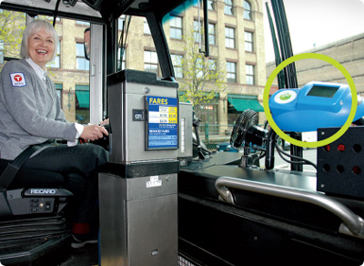 reader on bus