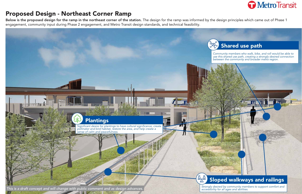 Proposed design - northeast corner ramp