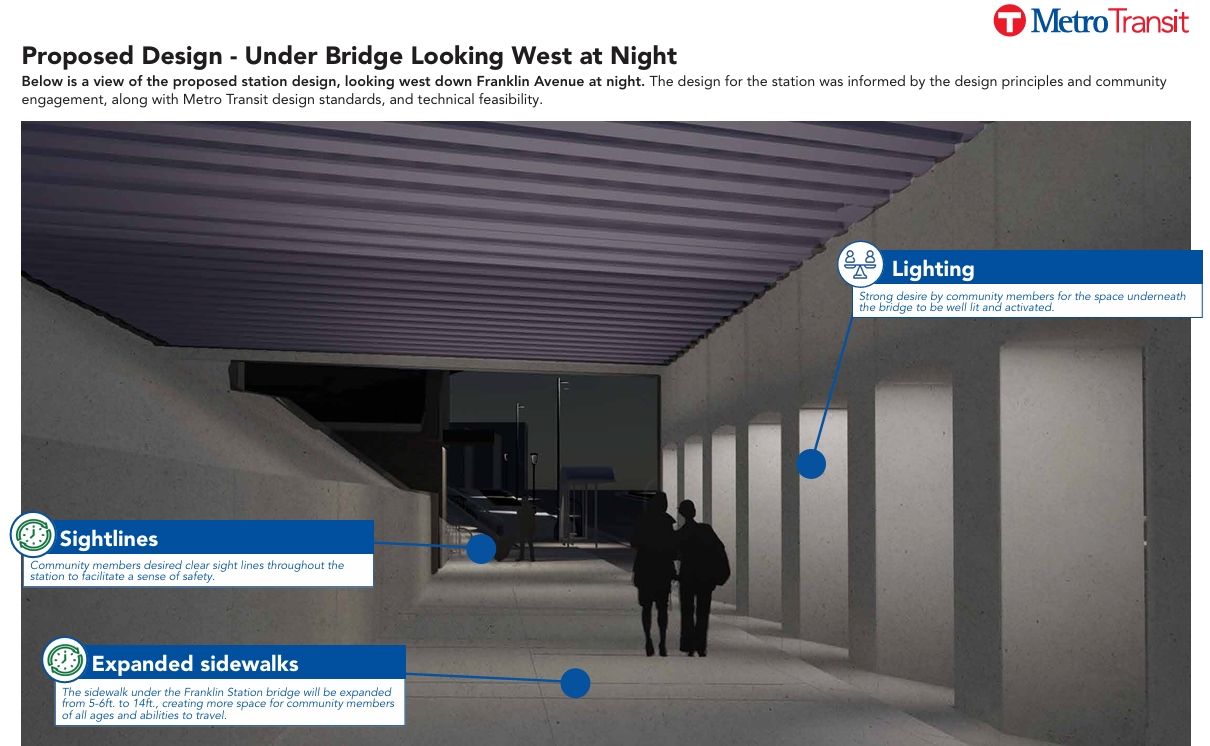 Proposed design - under bridge looking west at night