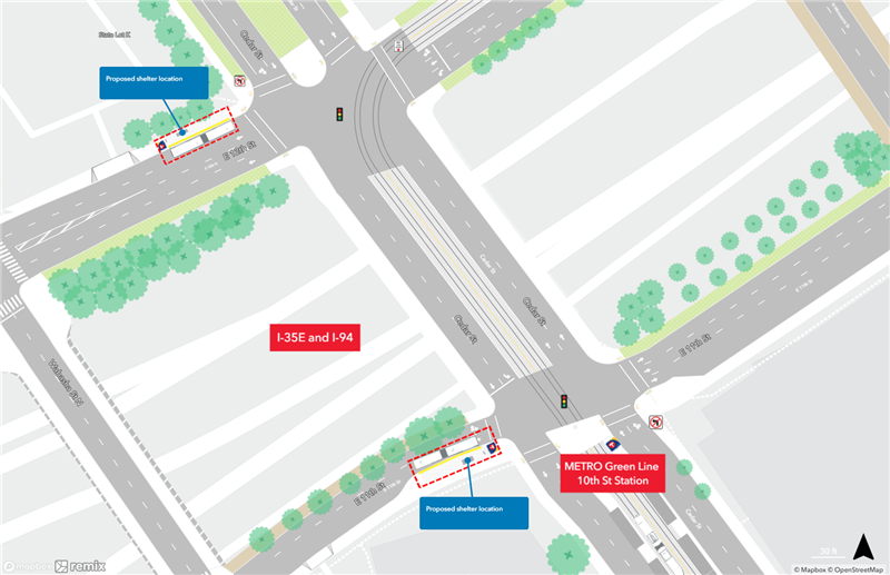 Image of proposed station condition 11th & 12th & Cedar 