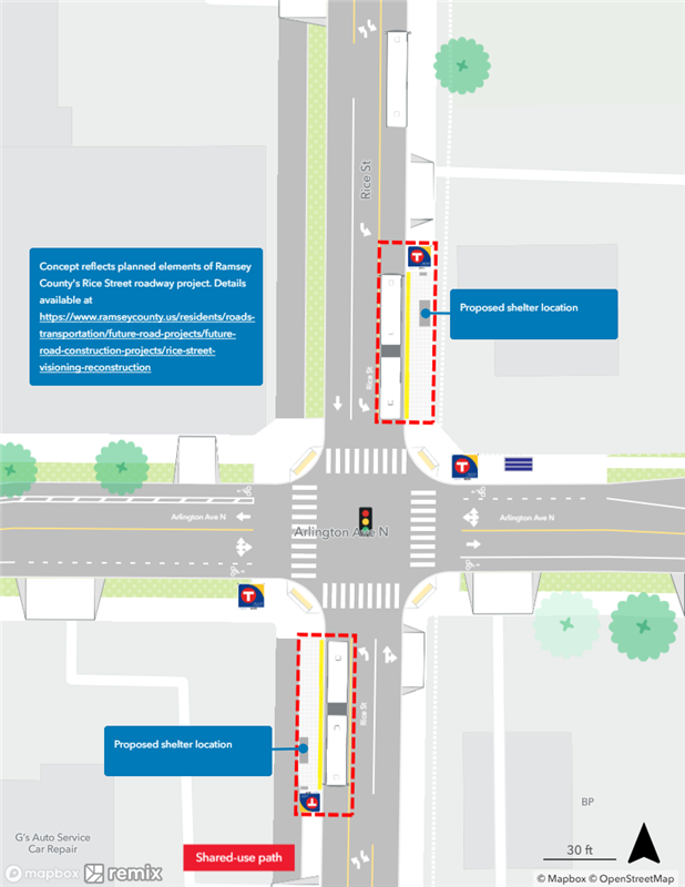 Image of proposed station condition at Rice and Arlington 