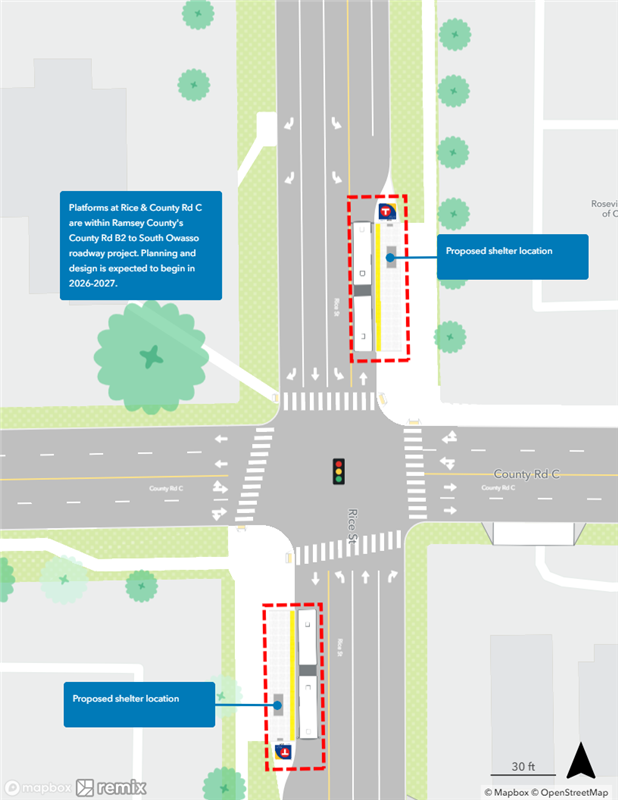 Image of proposed station condition at Rice and County RD C