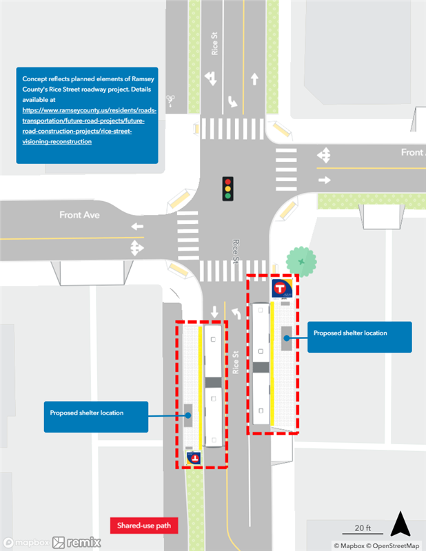 Image of proposed station condition at Rice and Front 