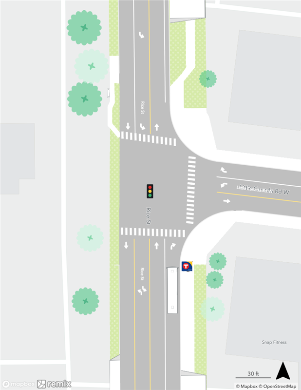 Map of exist condition at Rice and Little Canada Road