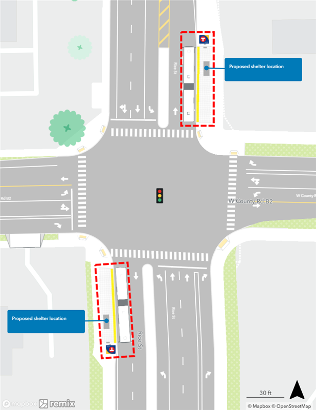 map of proposed concept at Rice and County Road B2 