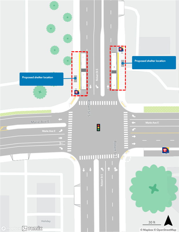 Image of proposed station condition at Robert and Marie 