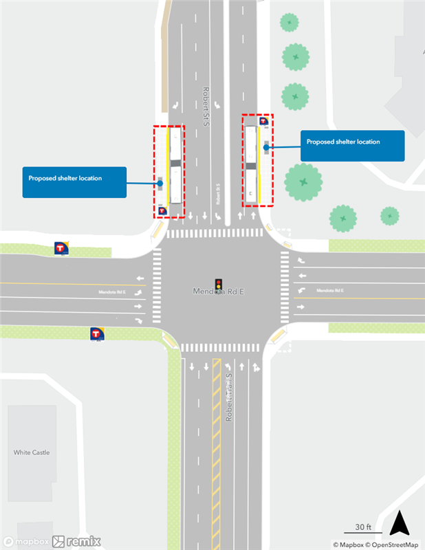 Image of proposed station condition at Robert and Mendota 