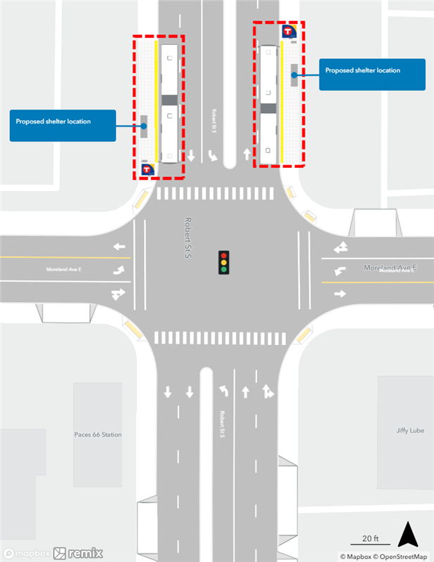 Image of proposed station condition at Robert and Moreland 