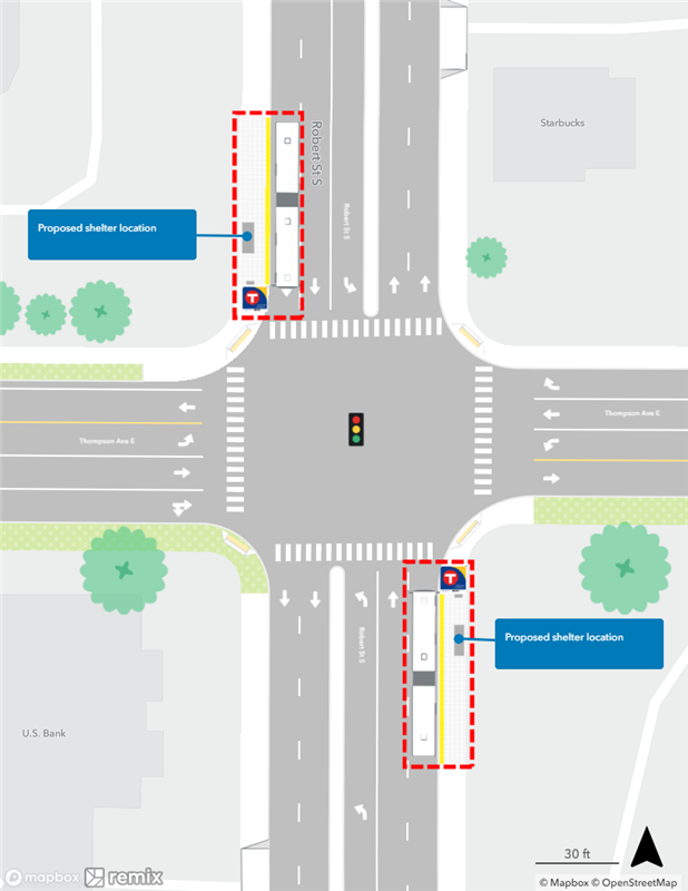 Image of proposed station condition at Robert and Thompson 