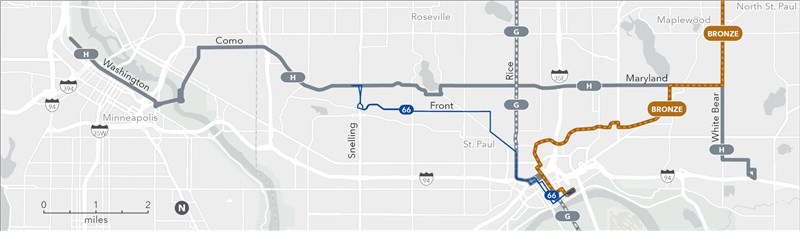Map of planned METRO H Line service
