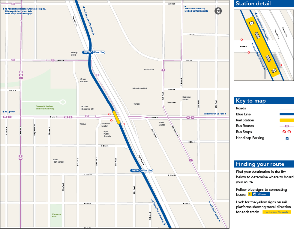 Lake Street - Midtown Station Map