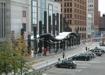 Image of public art at the METRO Blue Line Nicollet Mall Station.