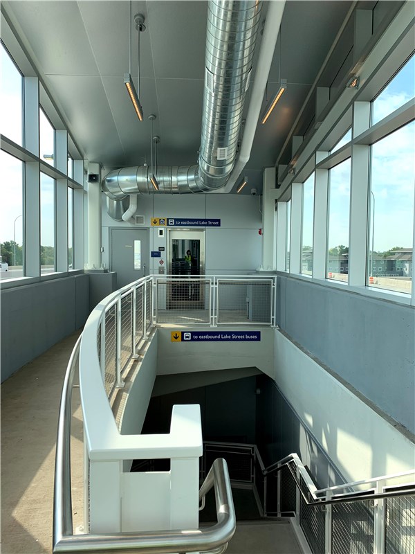 elevator and staircase at freeway level